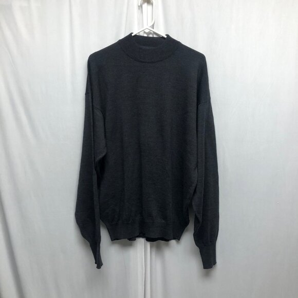 Time Pieces Mock Neck Wool Sweater Mens Size XXL Tall Gray Long Sleeve Y2K - Picture 1 of 7